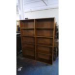 A Mid/Late 20th Century Ten Section Open Bookcase, 121cm Wide