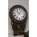 A Late Victorian/Edwardian American Drop Dial Drop Clock, Movement in Need of Attention, 68cm high