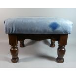 An Upholstered Mahogany Framed Footstool, 51cm Wide