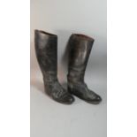 A Pair of Vintage Ladies Leather Riding Boots, Size 6