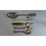 A Collection of Silver and White Metal Items to Include Serving Spoon (London 1894), Silver