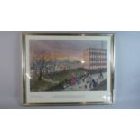 A Framed Helen Bradley Print, Family in Spring Lane