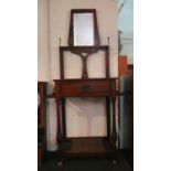 An Art Nouveau Mahogany Hall Stand with Centre Long Drawer, 82cm Wide