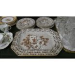 A Late 19th Century Collection of Devonshire Pattern Dinnerwares to Include Two Graduated Meat
