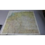 A Printed Ordnance Survey Map on Silk of Europe, Holland, Belgium, France and Germany