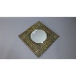 A Pressed Brass Framed Wall Mirror, 25cm Square