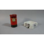 A Child's Saving Tin in the Form of a Postbox Together with a Royal Doulton Ceramic Ashtray for