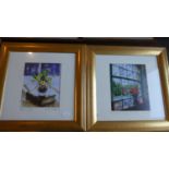 A Pair of Signed Cathy Gittins Still Life Prints, 32cm Wide