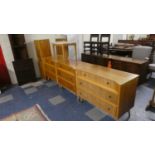 A Collection of Late 1960's Bedroom Furniture to Include Two Three Drawer Dressing Chests,