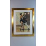 A Framed Raymond Leech Print Depicting Couple Dancing, 54cm High