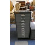 A Bisley Ten Drawer Metal Sationery Cabinet, 28cm wide