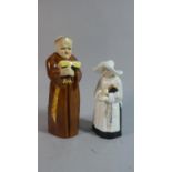 Two Royal Worcester Snuffers, Monk and Nun
