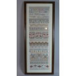 A Framed Needlework Sampler, March 1999, 63cm high