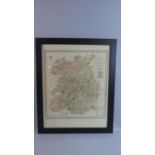 A Framed 'New Map of the County of Salop Divided Into Hundreds', 36cm Wide