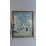 A Framed Print Depicting French Seaside Street, After R Wintz, 43cm Wide