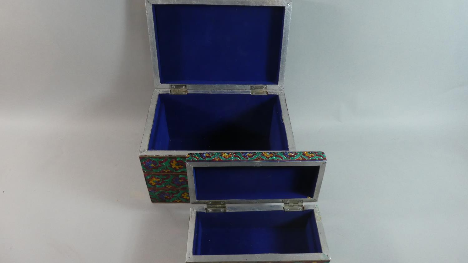 Two Modern Enamelled Storage Boxes, The Largest 30.5cm Wide - Image 2 of 2