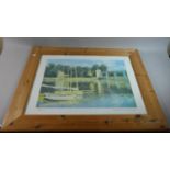 A Large Pine Framed Monet Print, Bridge at Argenteuil, 7cm Wide