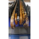 A Collection of Six Various Walking Sticks