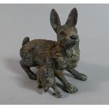 An Austrian Cold Painted Spelter Study of Rabbit and Kit