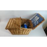 A Wicker Picnic Basket and Contents, 51cm Wide