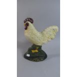 A Reproduction Cast Metal Painted Doorstop in the Form of a Cockerel, 30cm high