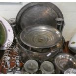 A Collection of Metalware to Include Large Footed Two Handled Bowl, Tazza, Pair of Salts,