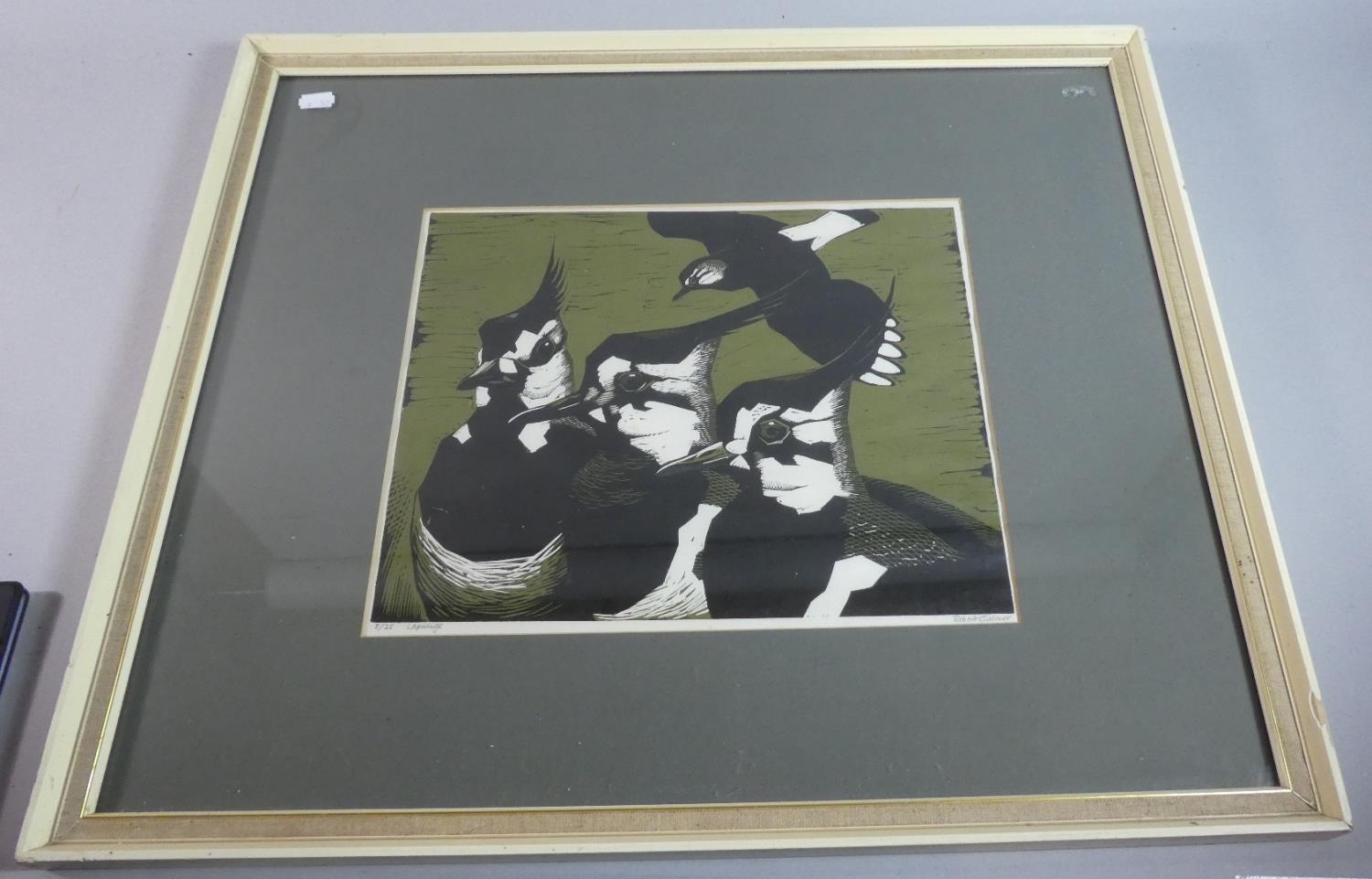 A Framed Robert Gilmore Limited Edition Print, Lapwings, no.5/25, 35cm Wide