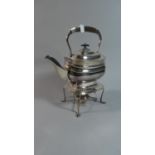 An Edwardian Silver Plated Spirit Kettle with Burner