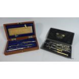 A Mahogany Cased Presentation Drawing Set to Ellen Louisa Gordon Together with a French Drawing Set