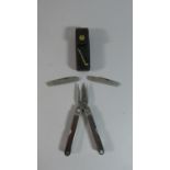 Two Advertising Penknives for Reckitt and Sons Together with a Cased Leatherman Folding Multi Tool