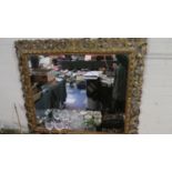 A Large Pierced Gilt Framed Wall Mirror, 95cm Wide