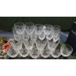 A Collection of Crystal Drinking Glasses to Include Royal Doulton Wines and Champagnes