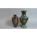 An Oriental Late 19th/Early 20th Century Cloisonne Vase (Some Damage to Enamel) Together with a