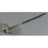 A George IV Silver Toddy Ladle with Inset Coin and Twisted Baleen Handle, 26cm Long