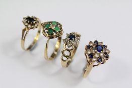 Four Vintage Gold Rings