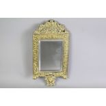A Victorian Brass Bevelled Mirror