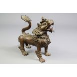 An Antique Chinese Bronze Fu Lion Censer