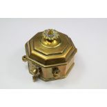 Antique Cylindrical Brass Inkwell