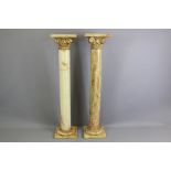 A Pair of Marble and Gilt Plant Stands