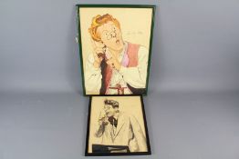 Terry Devereux A Pair of Danny Kaye Gouache Caricature Prints