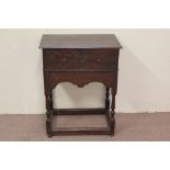 Antique Stained Oak Bible Box on Stand