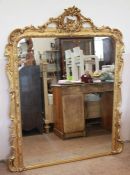 A Large 19th Century Gilt Wood Overmantel Mirror