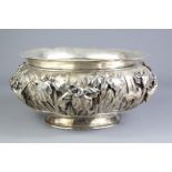 An Antique Japanese Silver Rose Bowl