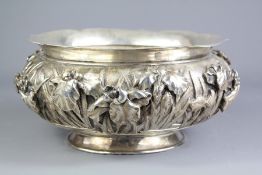 An Antique Japanese Silver Rose Bowl