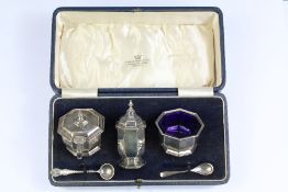 A Silver Cruet Set