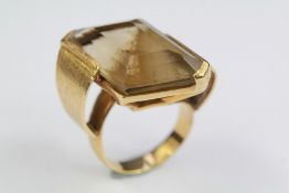 Antique 18ct Yellow Gold Citrine Dress Ring