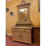 Antique Dutch Pine Marble-Topped Washstand