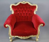 A Baroque-Style Salon Settee and Chair