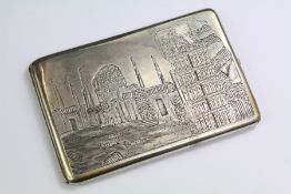A Silver Middle-Eastern Cigarette Case