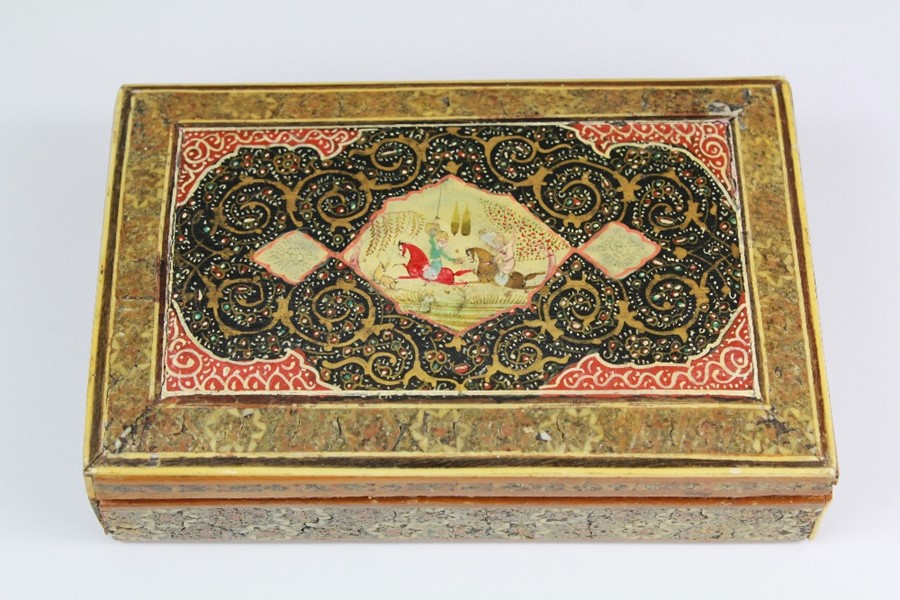 A Persian Lacquered Box - Image 2 of 4